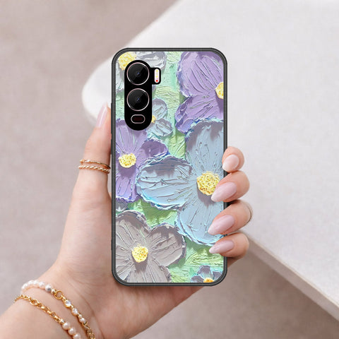 itel City 200 Cover - Floral Series - Design 1 - Purple & Aqua - HQ Premium Shine Durable Shatterproof Case