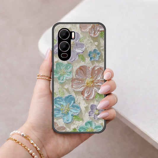 itel City 200 Cover - Floral Series - Design 14 - Blue & Purple - HQ Premium Shine Durable Shatterproof Case