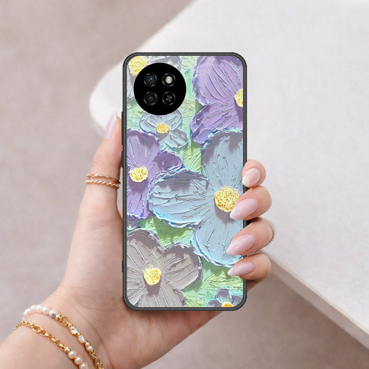 itel S23 Cover - Floral Series - Design 1 - Purple & Aqua - HQ Premium Shine Durable Shatterproof Case