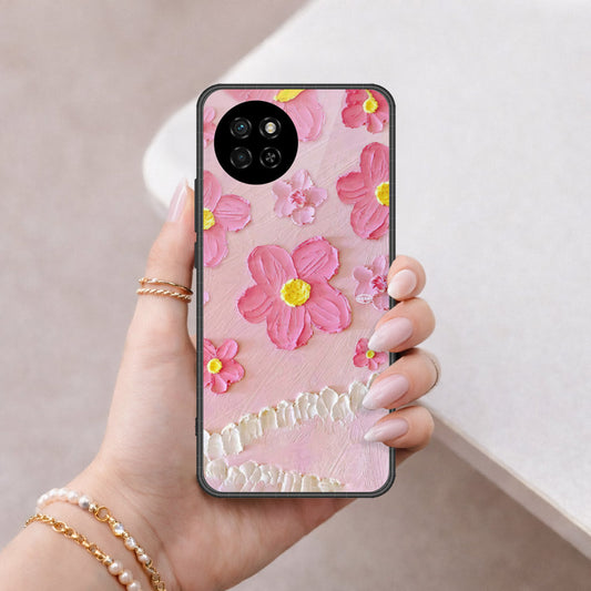 itel S23 Cover - Floral Series - Design 2 - Pink - HQ Premium Shine Durable Shatterproof Case