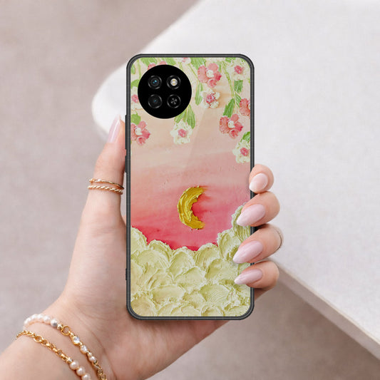 itel S23 Cover - Floral Series - Design 7 - Pink & Yellow - HQ Premium Shine Durable Shatterproof Case