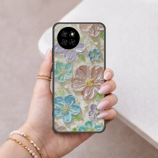 itel S23 Cover - Floral Series - Design 14 - Blue & Purple - HQ Premium Shine Durable Shatterproof Case