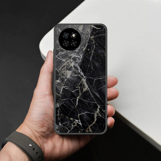 itel S23 Cover - Black Marble Series - HQ Premium Shine Durable Shatterproof Case