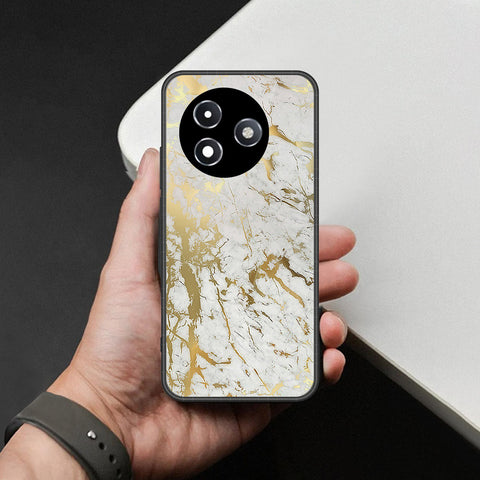 Itel S24 Cover - White Marble Series - HQ Ultra Shine Premium Infinity Glass Soft Silicon Borders Case