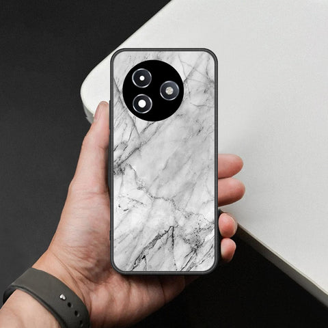 Itel S24 Cover - White Marble Series - HQ Ultra Shine Premium Infinity Glass Soft Silicon Borders Case