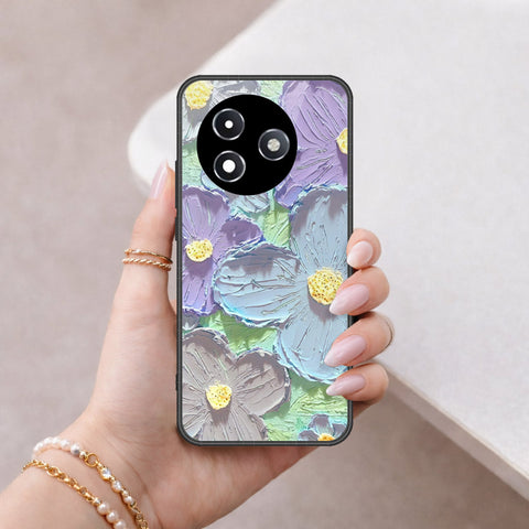 Itel S24 Cover - Floral Series - Design 1 - Purple & Aqua - HQ Ultra Shine Premium Infinity Glass Soft Silicon Borders Case