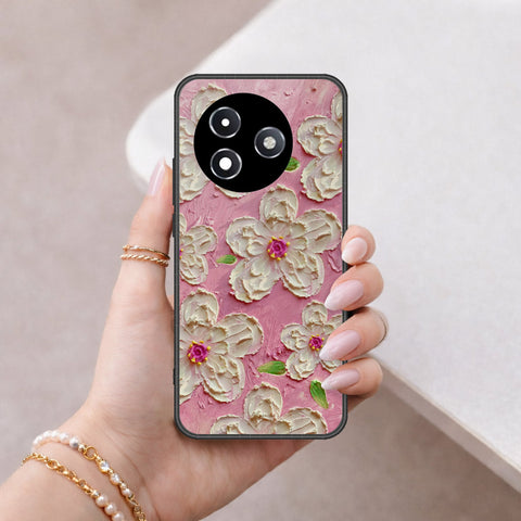 Itel S24 Cover - Floral Series - Design 5 - Pink & White - HQ Ultra Shine Premium Infinity Glass Soft Silicon Borders Case