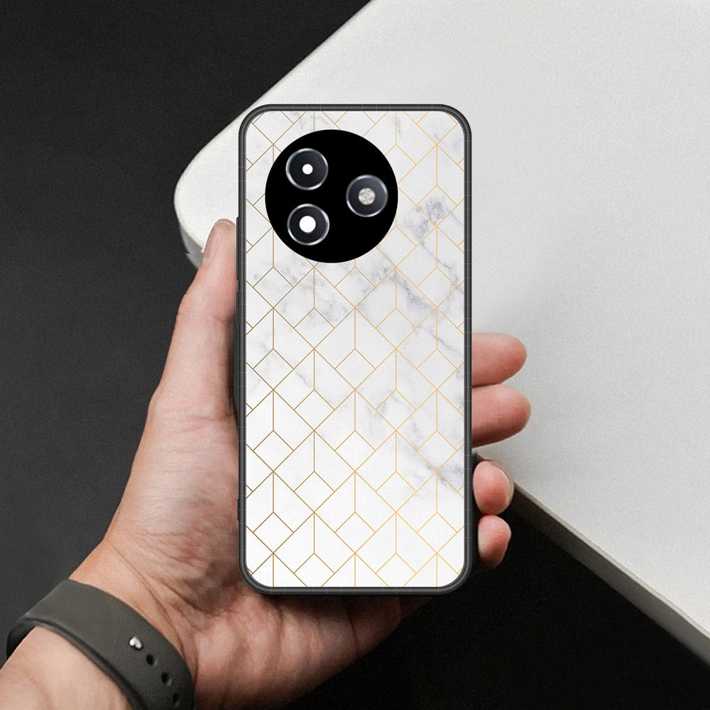 Itel S24 Cover - White Marble Series 2 - HQ Ultra Shine Premium Infinity Glass Soft Silicon Borders Case