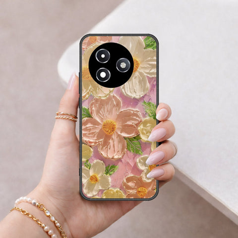 Itel S24 Cover - Floral Series - Design 11 - White & Green - HQ Ultra Shine Premium Infinity Glass Soft Silicon Borders Case