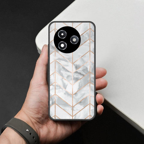 Itel S24 Cover - White Marble Series 2 - HQ Ultra Shine Premium Infinity Glass Soft Silicon Borders Case