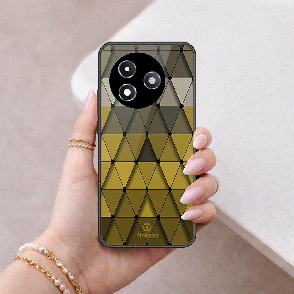 Itel S24 Cover - Onation Pyramid Series - HQ Ultra Shine Premium Infinity Glass Soft Silicon Borders Case