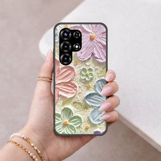 itel S26 Ultra Cover - Floral Series - Design 15 - Blue & Green - HQ Premium Shine Durable Shatterproof Case