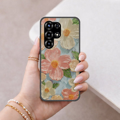 itel S26 Ultra Cover - Floral Series - Design 16 - Cyan & Pink - HQ Premium Shine Durable Shatterproof Case