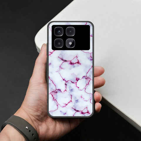 Xiaomi Redmi K70 Ultra Cover - White Marble Series - HQ Ultra Shine Premium Infinity Glass Soft Silicon Borders Case