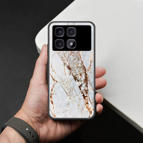 Xiaomi Redmi K70 Ultra Cover - White Marble Series - HQ Ultra Shine Premium Infinity Glass Soft Silicon Borders Case