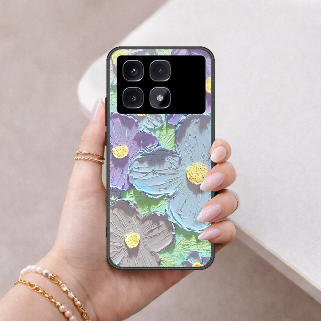 Xiaomi Redmi K70 Ultra Cover - Floral Series - Design 1 - Purple & Aqua - Hq Premium Shine Durable Shatterproof Case