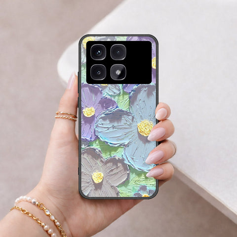 Xiaomi Redmi K70 Ultra Cover - Floral Series - Design 1 - Purple & Aqua - Hq Premium Shine Durable Shatterproof Case