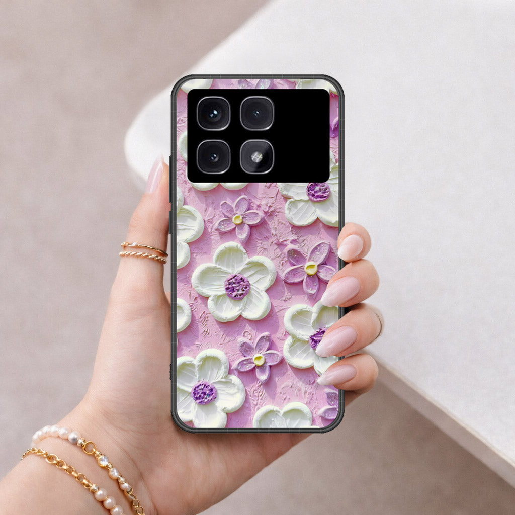 Xiaomi Redmi K70 Ultra Cover - Floral Series - Design 4 - Purple & White - Hq Premium Shine Durable Shatterproof Case