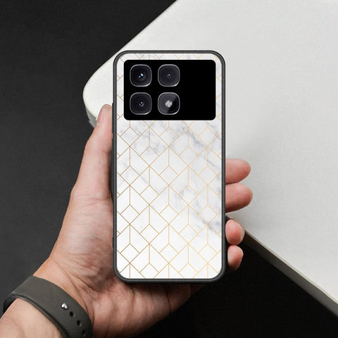 Xiaomi Redmi K70 Ultra Cover - White Marble Series 2 - HQ Ultra Shine Premium Infinity Glass Soft Silicon Borders Case