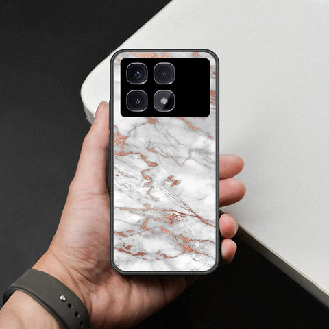 Xiaomi Redmi K70 Ultra Cover - White Marble Series 2 - HQ Ultra Shine Premium Infinity Glass Soft Silicon Borders Case
