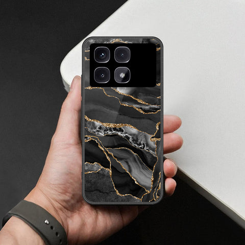Xiaomi Redmi K70 Ultra Cover - Black Marble Series - HQ Ultra Shine Premium Infinity Glass Soft Silicon Borders Case