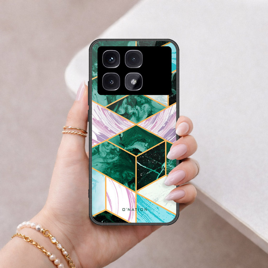 Xiaomi Redmi K70 Ultra Cover - O'Nation Shades of Marble Series - HQ Ultra Shine Premium Infinity Glass Soft Silicon Borders Case