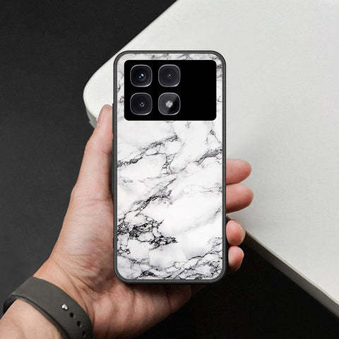 Xiaomi Redmi K70 Ultra Cover - White Marble Series - HQ Ultra Shine Premium Infinity Glass Soft Silicon Borders Case