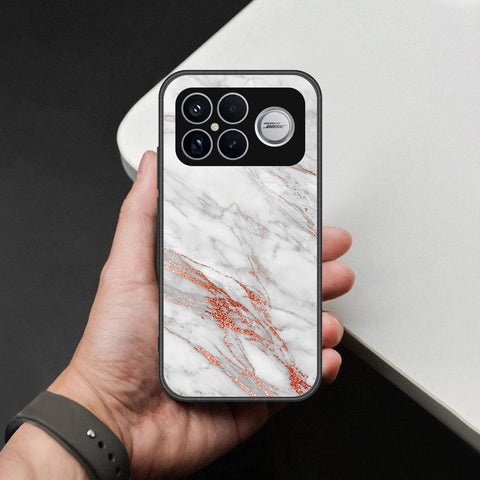 Xiaomi Redmi K90 Pro Max Cover - White Marble Series - HQ Ultra Shine Premium Infinity Glass Soft Silicon Borders Case