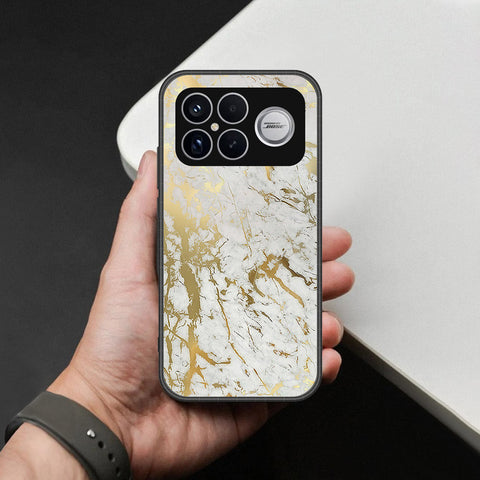 Xiaomi Redmi K90 Pro Max Cover - White Marble Series - HQ Ultra Shine Premium Infinity Glass Soft Silicon Borders Case