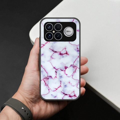 Xiaomi Redmi K90 Pro Max Cover - White Marble Series - HQ Ultra Shine Premium Infinity Glass Soft Silicon Borders Case