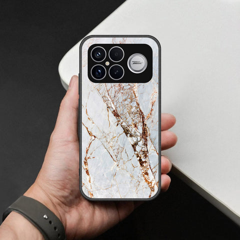Xiaomi Redmi K90 Pro Max Cover - White Marble Series - HQ Ultra Shine Premium Infinity Glass Soft Silicon Borders Case
