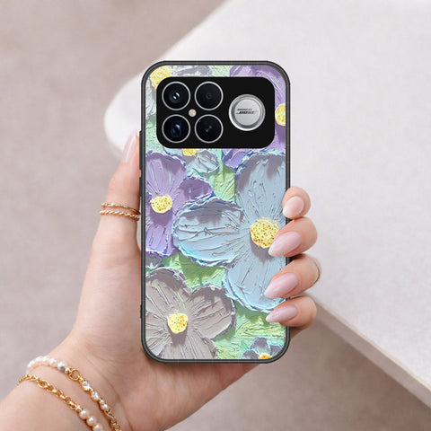 Xiaomi Poco F8 Ultra Cover - Floral Series - Design 1 - Purple & Aqua - HQ Ultra Shine Premium Infinity Glass Soft Silicon Borders Case