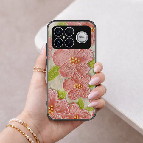 Xiaomi Redmi K90 Pro Max Cover - Floral Series - Design 9 - Pink & Green - HQ Ultra Shine Premium Infinity Glass Soft Silicon Borders Case