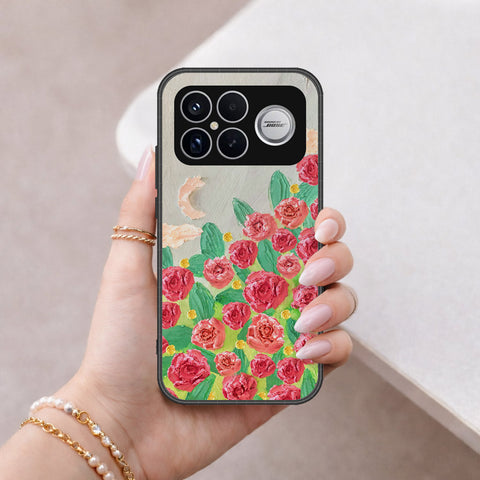Xiaomi Poco F8 Ultra Cover - Floral Series - Design 10 - Red & Green - HQ Ultra Shine Premium Infinity Glass Soft Silicon Borders Case