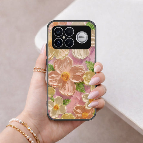 Xiaomi Poco F8 Ultra Cover - Floral Series - Design 11 - White & Green - HQ Ultra Shine Premium Infinity Glass Soft Silicon Borders Case