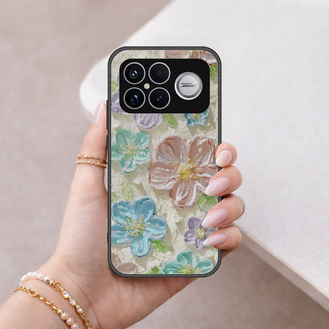 Xiaomi Redmi K90 Pro Max Cover - Floral Series - Design 14 - Blue & Purple - HQ Ultra Shine Premium Infinity Glass Soft Silicon Borders Case