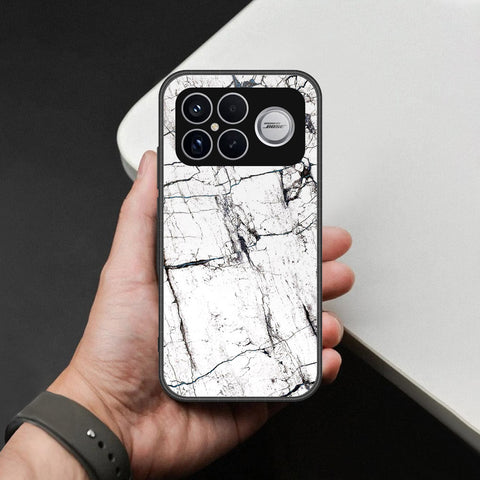 Xiaomi Poco F8 Ultra Cover - White Marble Series 2 - HQ Ultra Shine Premium Infinity Glass Soft Silicon Borders Case