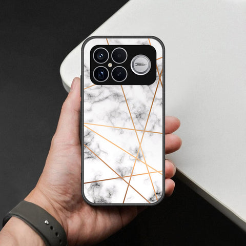 Xiaomi Poco F8 Ultra Cover - White Marble Series 2 - HQ Ultra Shine Premium Infinity Glass Soft Silicon Borders Case