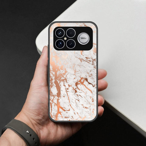 Xiaomi Poco F8 Ultra Cover - White Marble Series 2 - HQ Ultra Shine Premium Infinity Glass Soft Silicon Borders Case