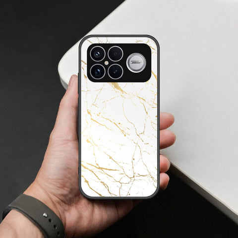 Xiaomi Poco F8 Ultra Cover - White Marble Series 2 - HQ Ultra Shine Premium Infinity Glass Soft Silicon Borders Case