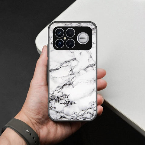 Xiaomi Redmi K90 Pro Max Cover - White Marble Series - HQ Ultra Shine Premium Infinity Glass Soft Silicon Borders Case