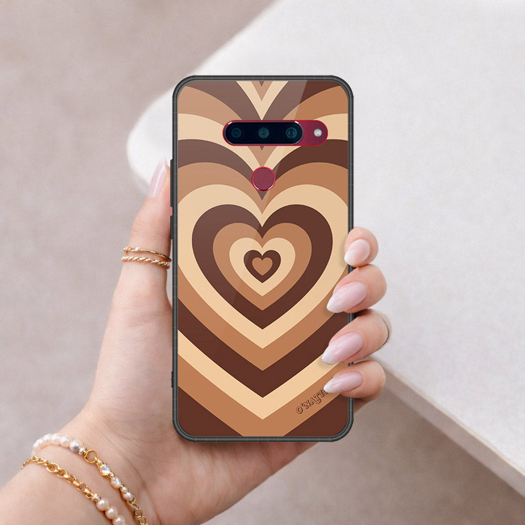 LG V40 Thinq Cover - O'Nation Heartbeat Series - HQ Ultra Shine Premium Infinity Glass Soft Silicon Borders Case