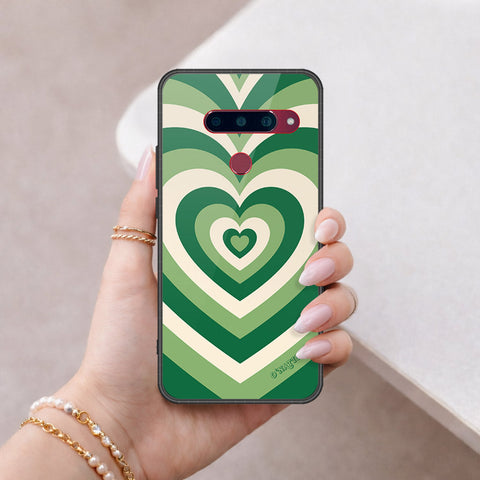 LG V40 Thinq Cover - O'Nation Heartbeat Series - HQ Ultra Shine Premium Infinity Glass Soft Silicon Borders Case