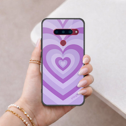 LG V40 Thinq Cover - O'Nation Heartbeat Series - HQ Ultra Shine Premium Infinity Glass Soft Silicon Borders Case