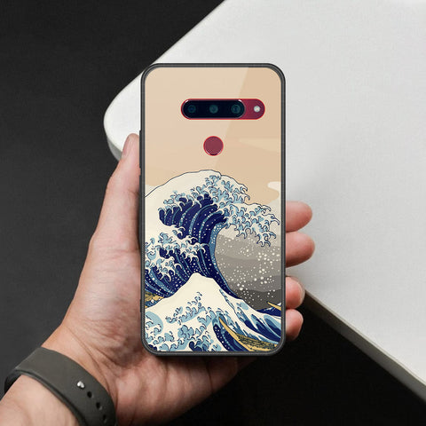 LG V40 Thinq Cover - Stellar Series - HQ Ultra Shine Premium Infinity Glass Soft Silicon Borders Case