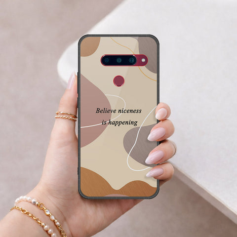 LG V40 Thinq Cover - Happy Series - HQ Ultra Shine Premium Infinity Glass Soft Silicon Borders Case