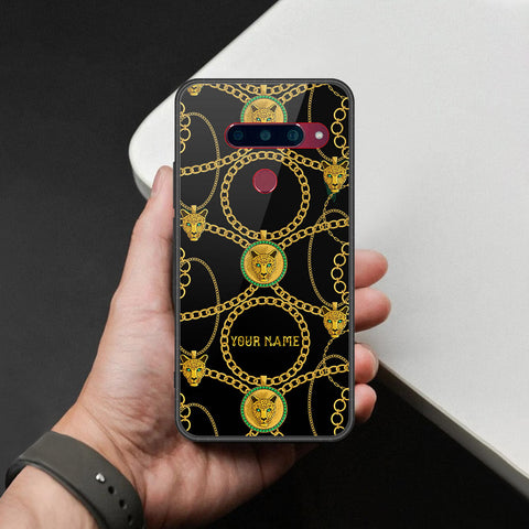 LG V40 Thinq Cover - Gold Series - HQ Ultra Shine Premium Infinity Glass Soft Silicon Borders Case
