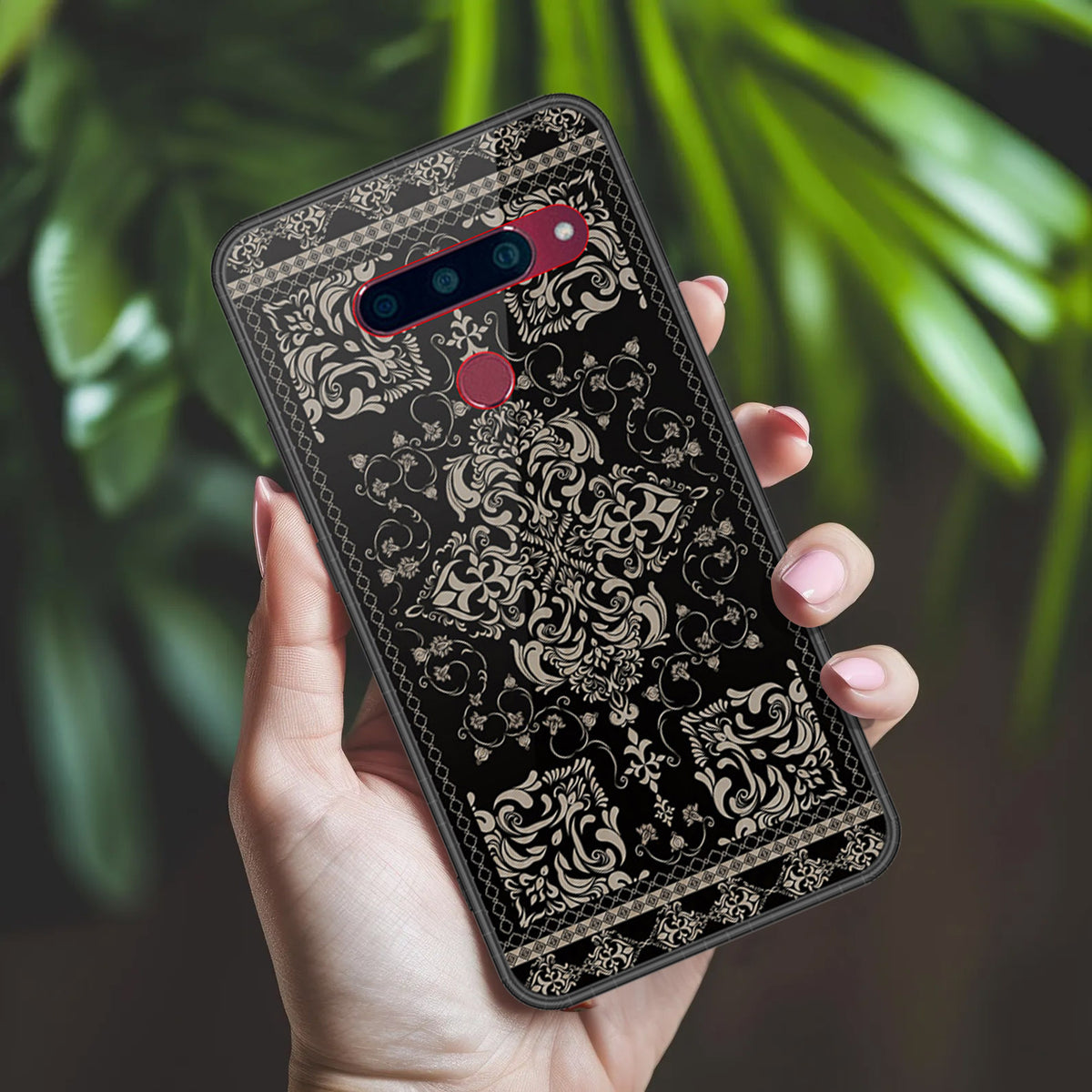 LG V40 Thinq Cover - ONation Persian Rugs Series 2 - HQ Ultra Shine Premium Infinity Glass Soft Silicon Borders Case