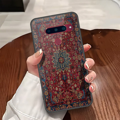 LG V40 Thinq Cover - ONation Persian Rugs Series - HQ Ultra Shine Premium Infinity Glass Soft Silicon Borders Case
