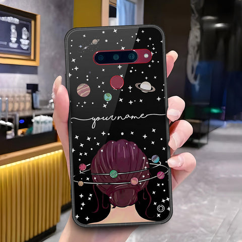 LG V40 Thinq Cover - ONation Your Name Series - HQ Ultra Shine Premium Infinity Glass Soft Silicon Borders Case